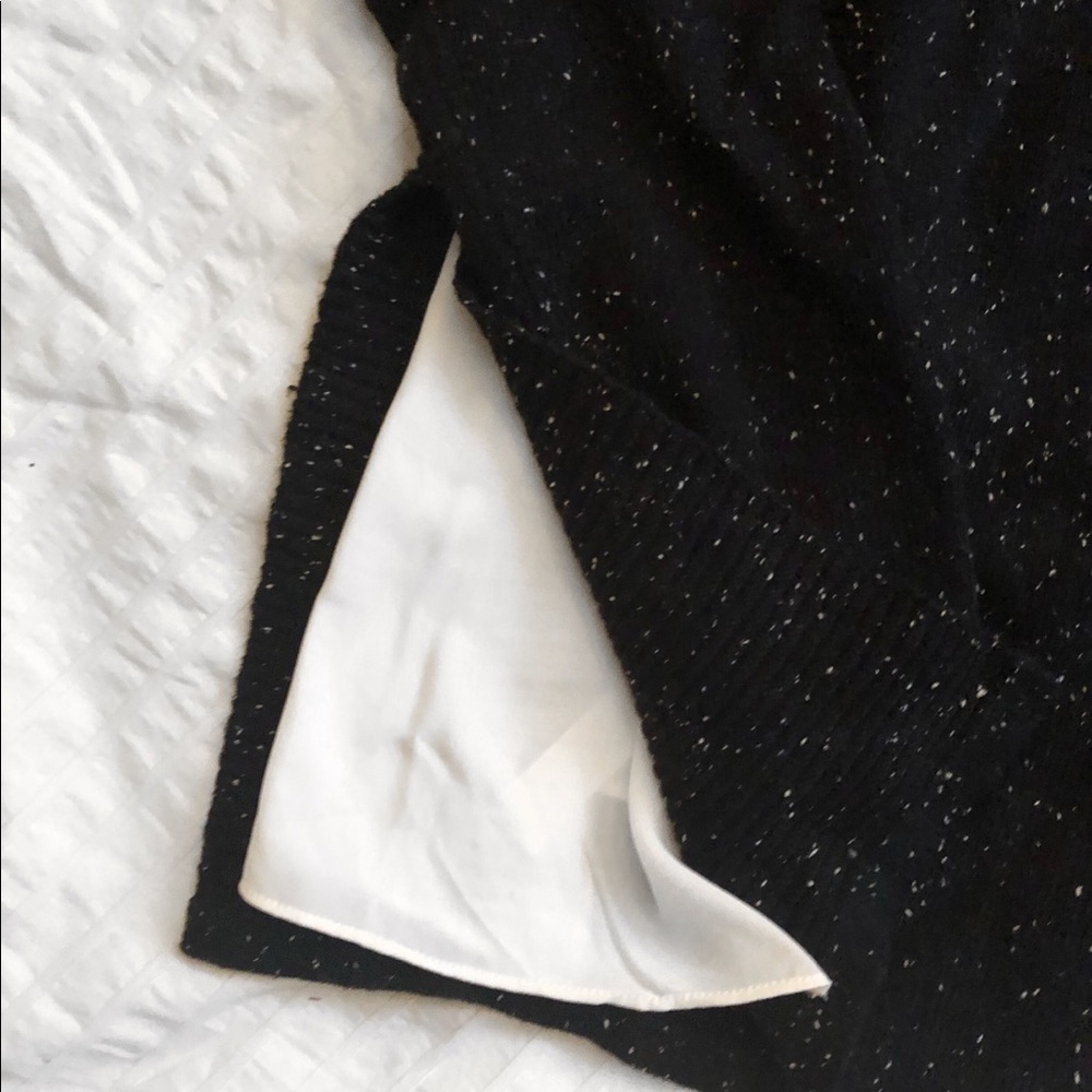 Loft Black and White Mixed Media Speckled Sweater - Picture 3 of 5